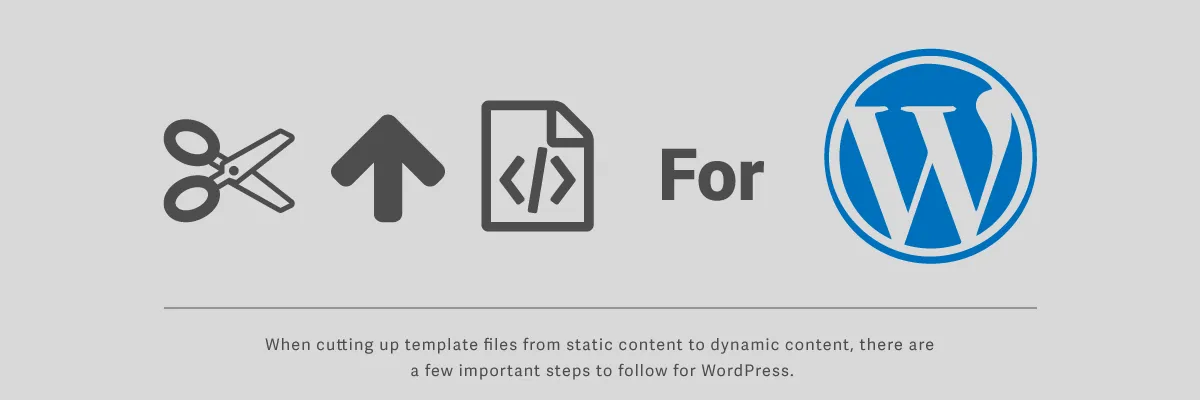 Pictogram of Cutting up code for WordPress