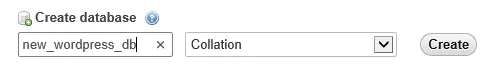 Prompt to create a new database in phpMyAdmin