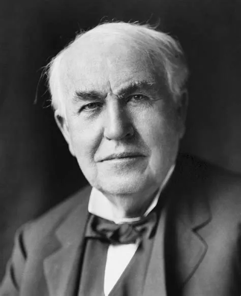 Portrait of Thomas Edison in Black and White