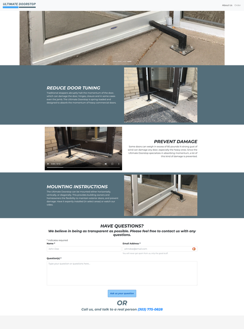The Ultimate Doorstop Landing page